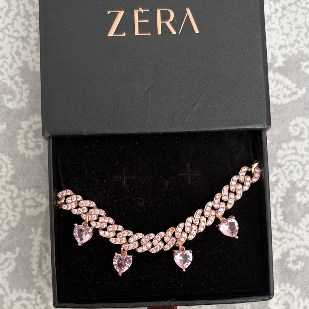 Pink Heart Charm Necklace
